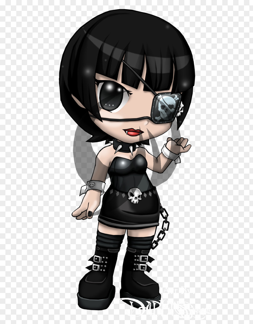 Gothic Character Black Hair Brown Sporting Goods Illustration PNG
