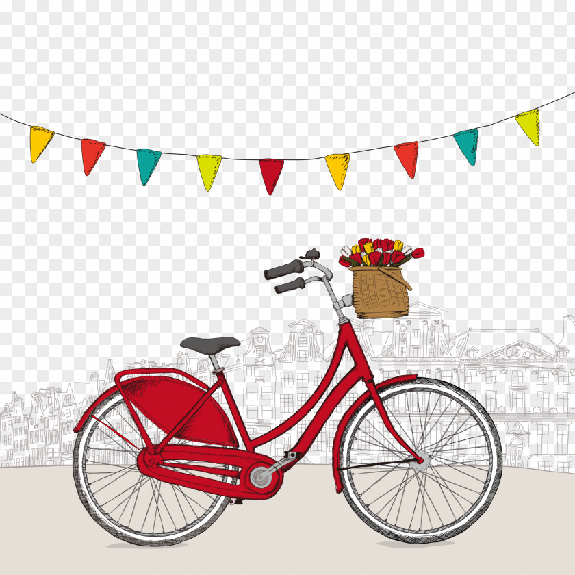Hand-painted Bicycle Illustrator Illustration PNG
