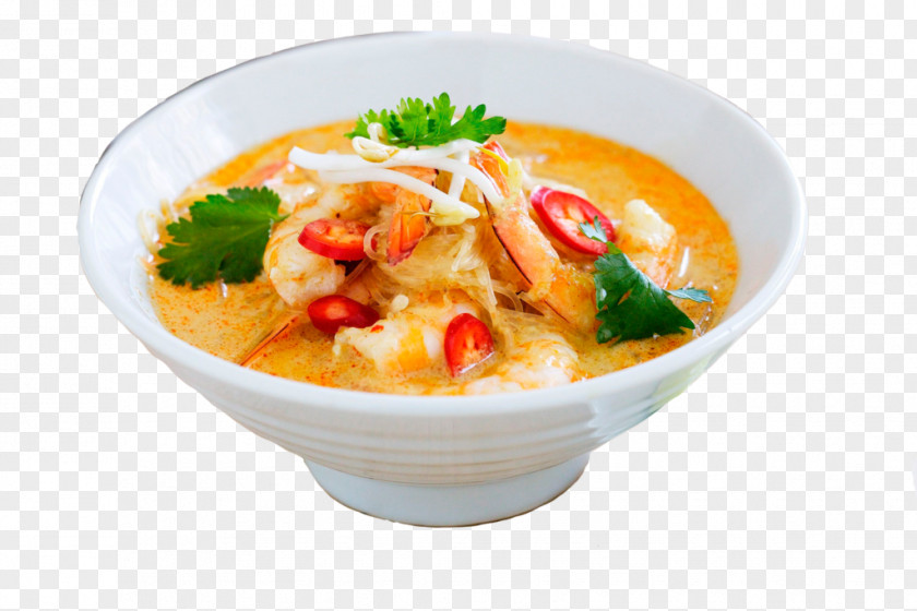 Tom Yum Kung Laksa Singaporean Cuisine Malaysian Thai Asian PNG