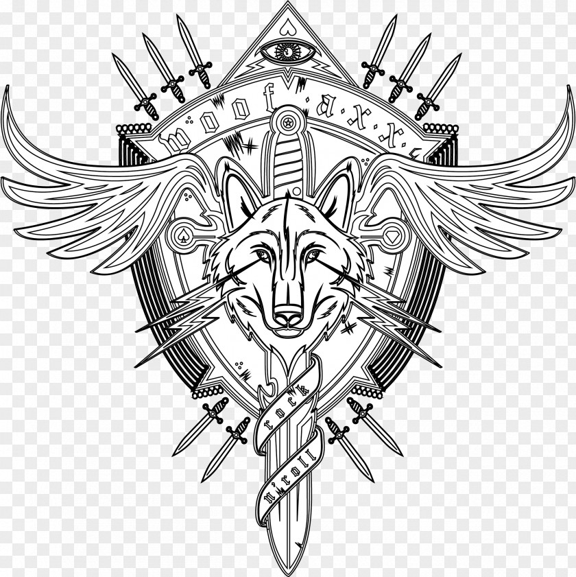 Dragoart Wolf Coloring Pages Sketch Logo Headgear Line Art Black PNG