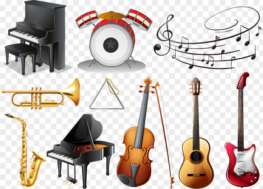 Ten Kinds Of Musical Instruments Instrument Drums Drawing Illustration PNG