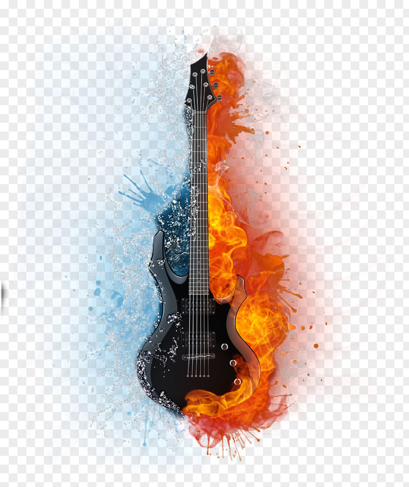 Guitar Musical Note PNG note, Flame Music clipart PNG