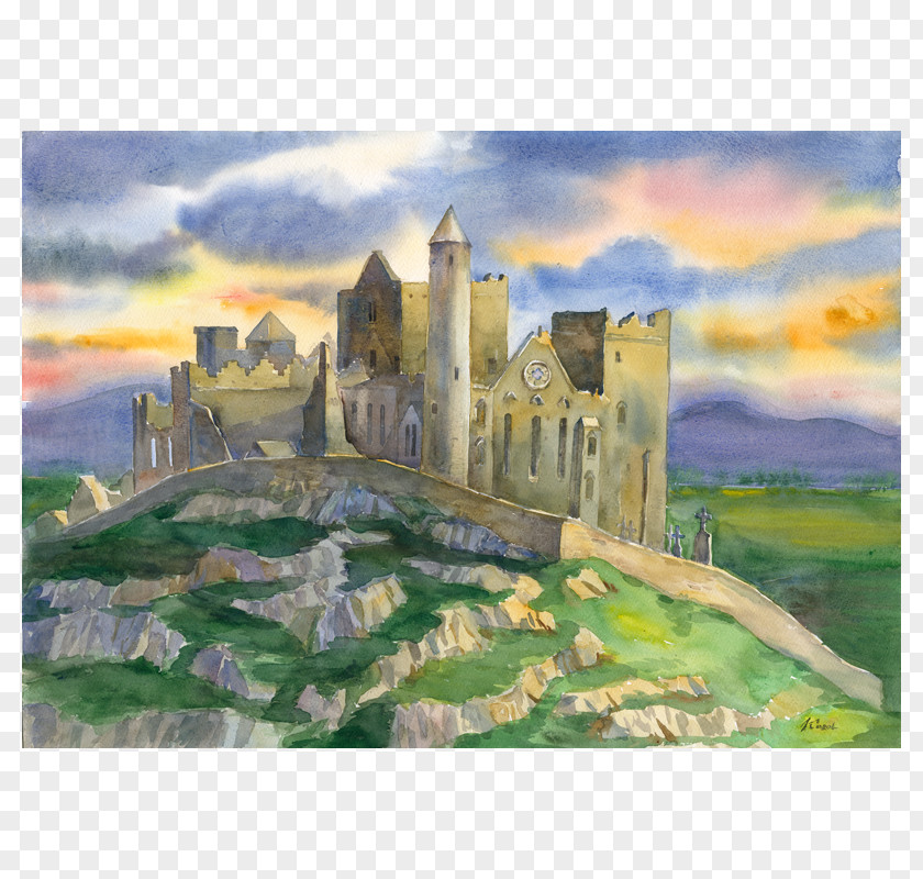 Painting Rock Of Cashel Kilkenny Galway Watercolor PNG