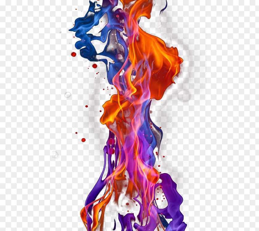 Red Blue Flame Overlap PNG