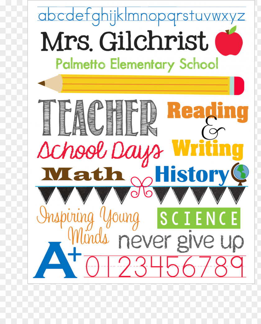 School Graphic Design Poster Printing Font PNG