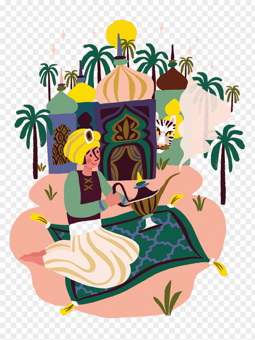 Aladdin Person One Thousand And Nights Grimms Fairy Tales Aesops Fables Illustration PNG
