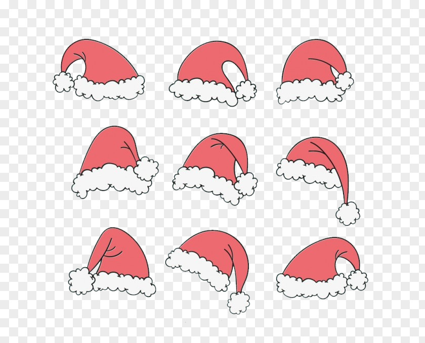 Nine Christmas Hats Transparency And Translucency Clip Art PNG