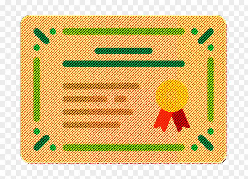 Rectangle Yellow Education Elements Icon Diploma Contract PNG