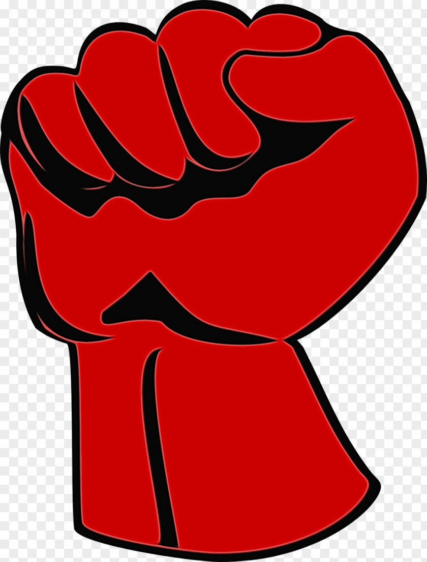 Red Aggression Raised Fist PNG