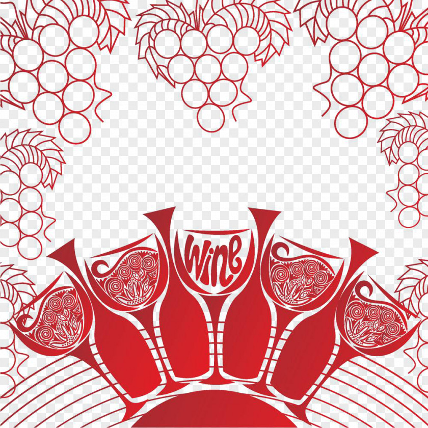 Red Wine Creative Pattern Alcoholic Drink PNG