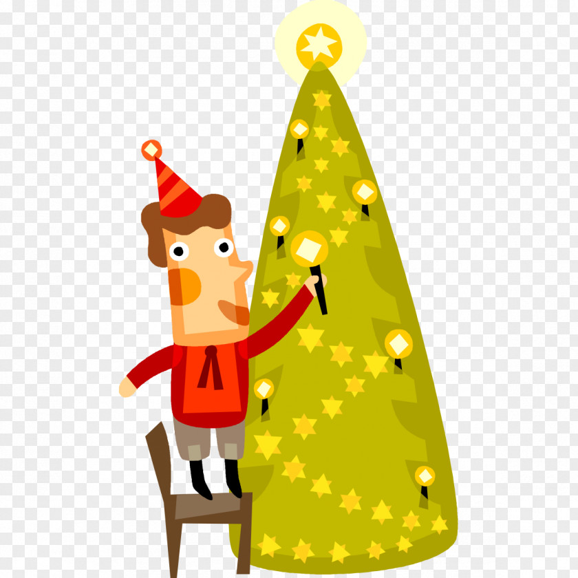 Cartoon Christmas Tree Shape Drawing Clip Art PNG