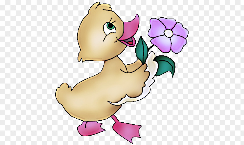 Fictional Character Duck Cartoon Clip Art Plant Flower Animation PNG