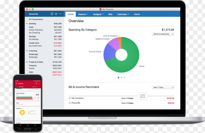 Quicken MacOS Personal Finance PNG