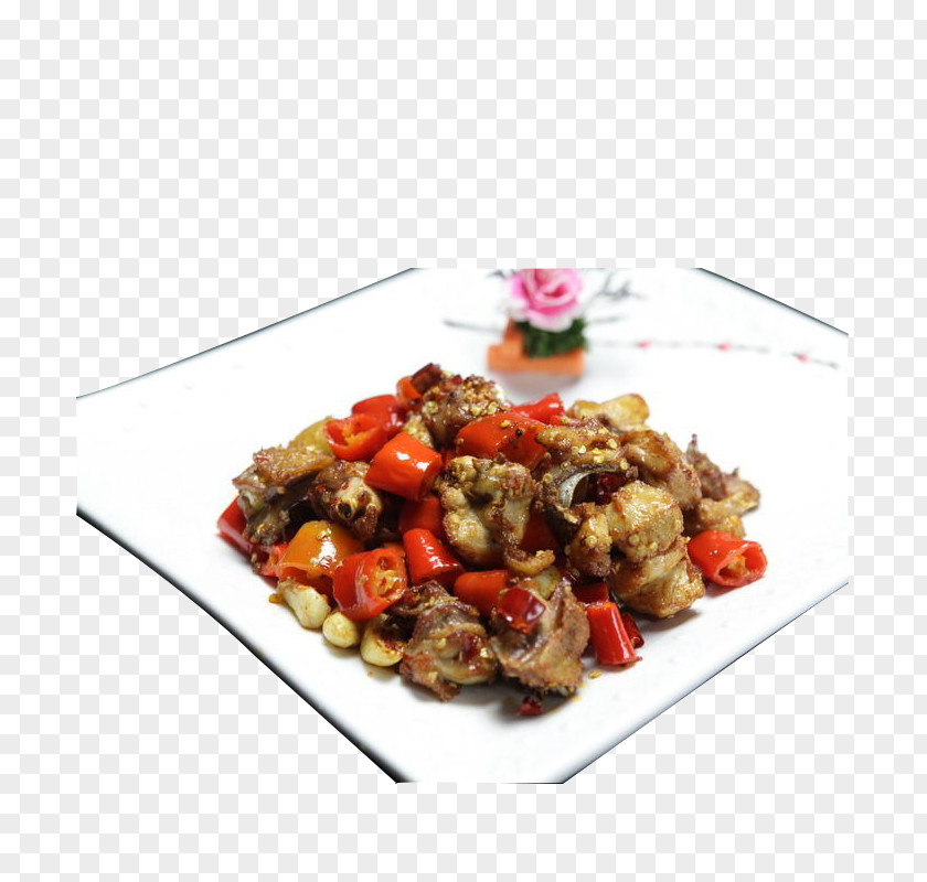 Spicy Stir-fried Chicken Laziji Fried Vegetarian Cuisine Dish PNG