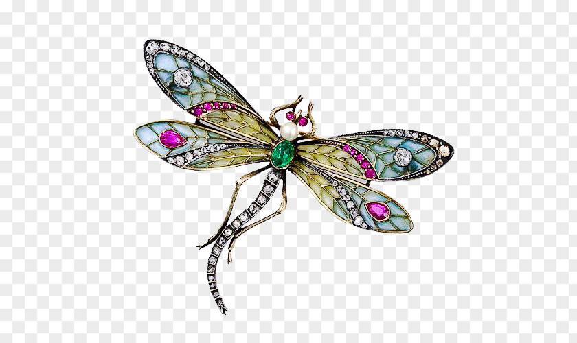 Art Nouveau Jewellery Dragonfly Brooch Plique-xe0-jour PNG Plique-xe0-jour, inlaid brick patterns, assorted-color gemstone encrusted silver-colored dragonfly brooch clipart PNG