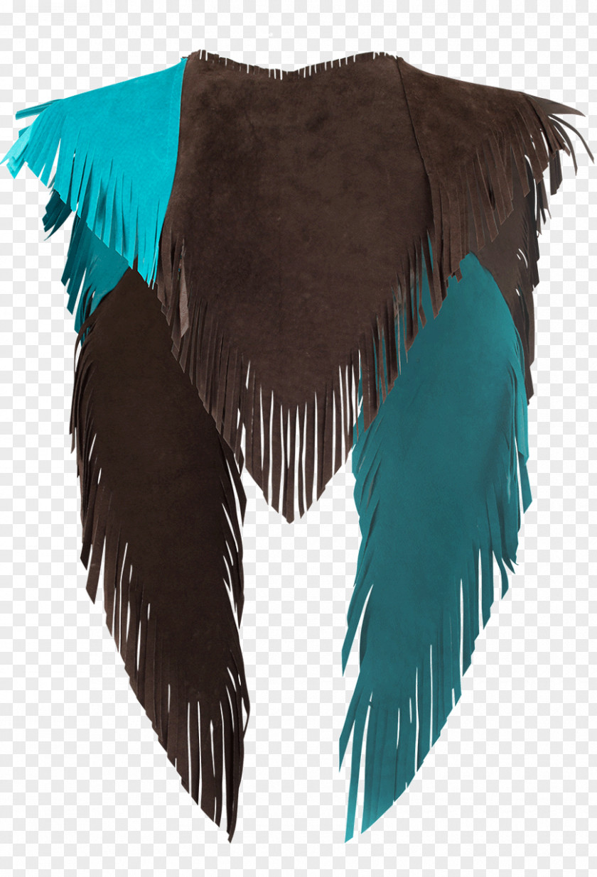 Fringe Turquoise Teal Wing Neck Feather PNG