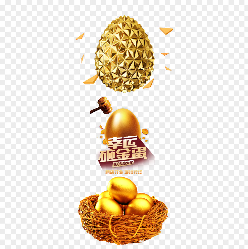 Golden Eggs Smashing The Egg Gift Vegetarian Cuisine PNG