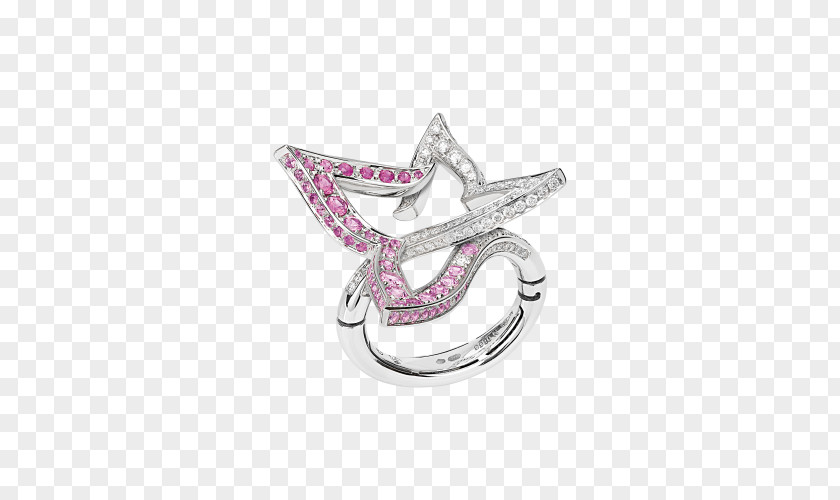 Silver Body Jewellery Pink M PNG