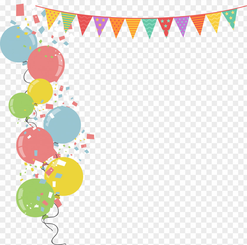 Colorful Balloons Border Vector Flags Balloon Party Stock Illustration PNG