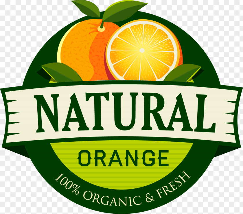 Orange Farm Logo Juice Organic Food Label PNG