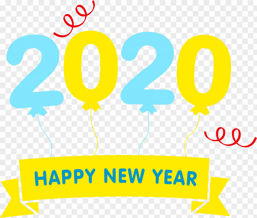 Logo Yellow Happy New Year 2020 PNG