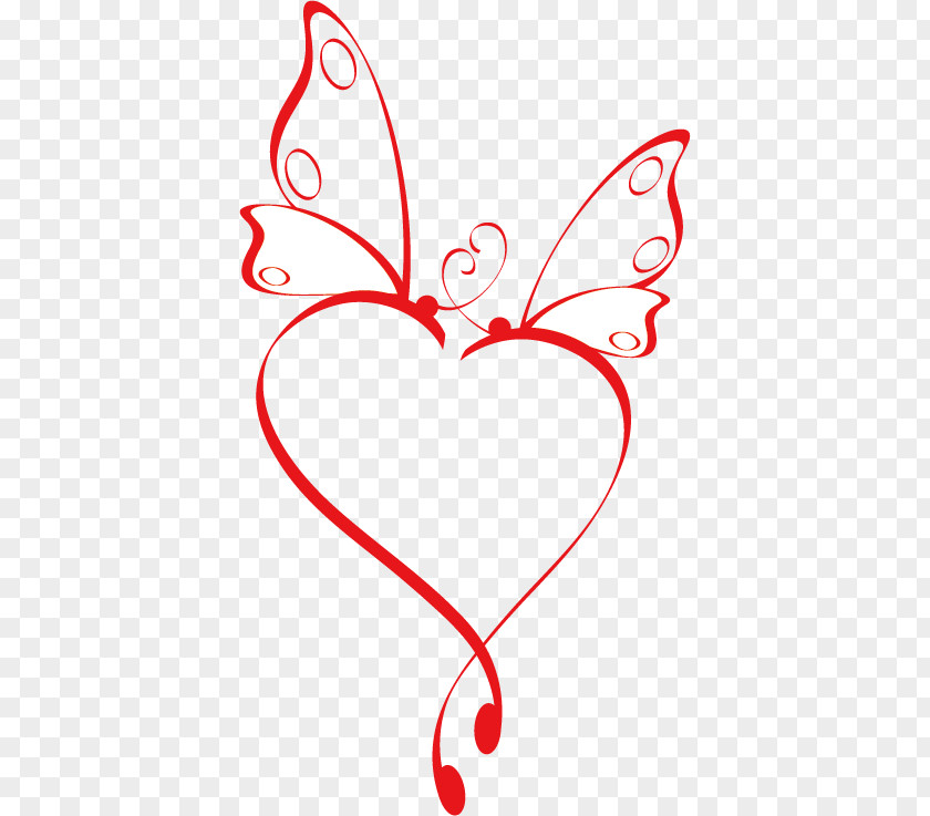 Butterfly Border Heart Clip Art PNG