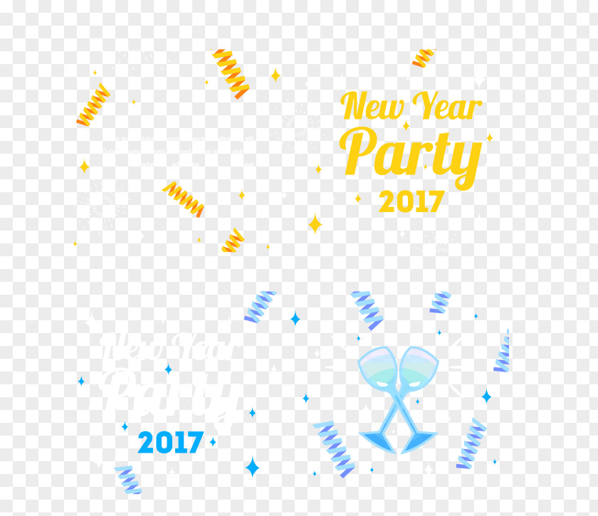 Flat Glass Ribbon Roll New Year Party Banner PNG