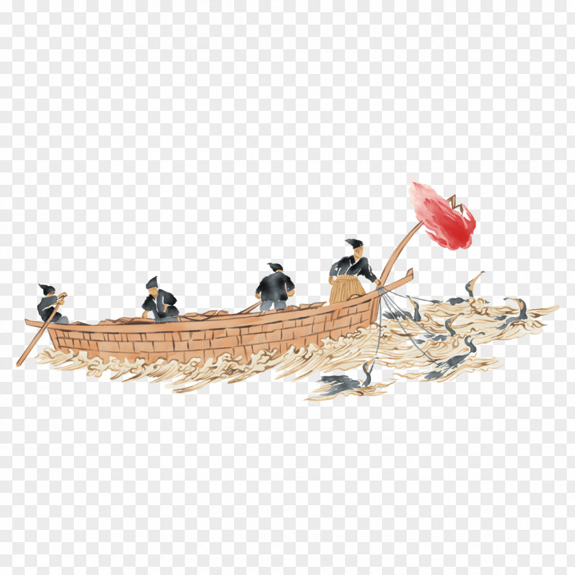 Background Cartoon Dragon Boat Festival Fishing Fisherman Illustration PNG