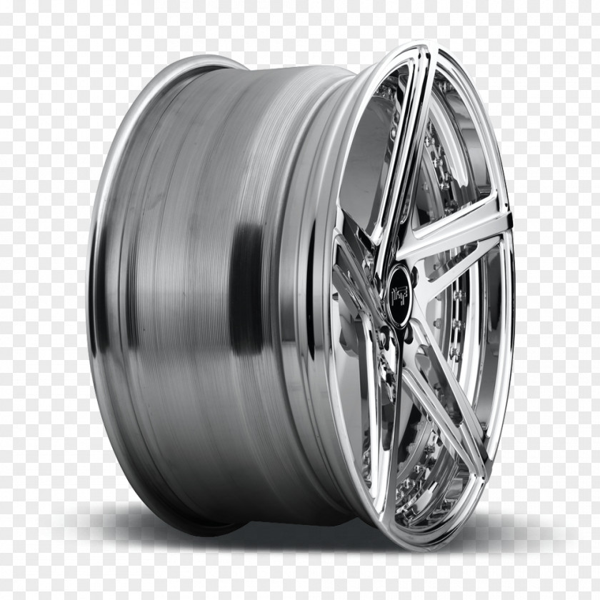 Brushed Alloy Wheel Car Spoke Tire Rim PNG