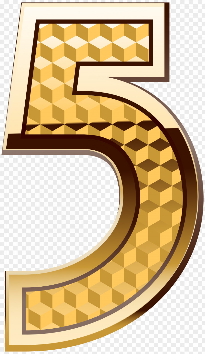 Gold Number Five Clip Art Image Numerical Digit PNG