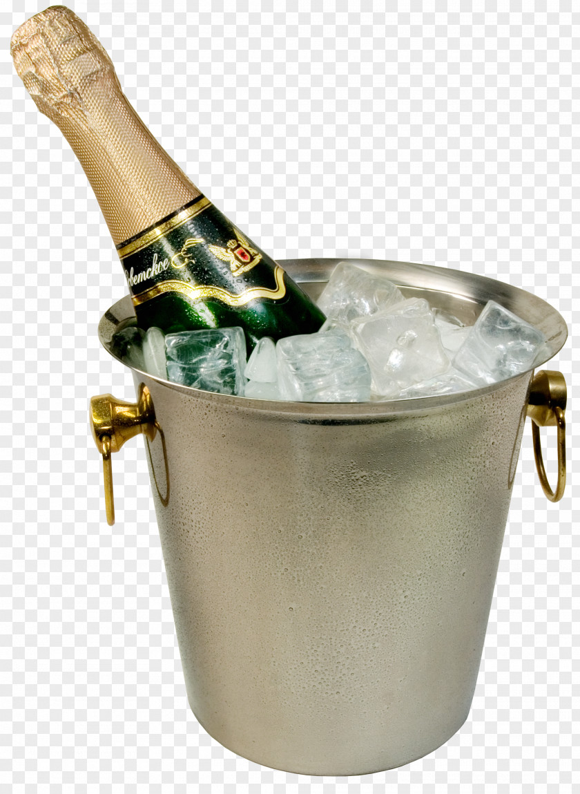 Ice Bucket Beer Champagne Bottle PNG
