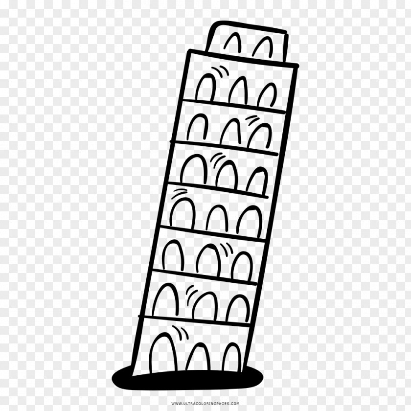 Leaning Tower Of Pisa Drawing Coloring Book PNG