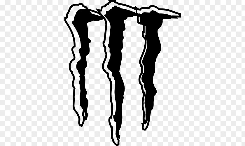 White Monster Energy Drink Sticker Decal Logo PNG
