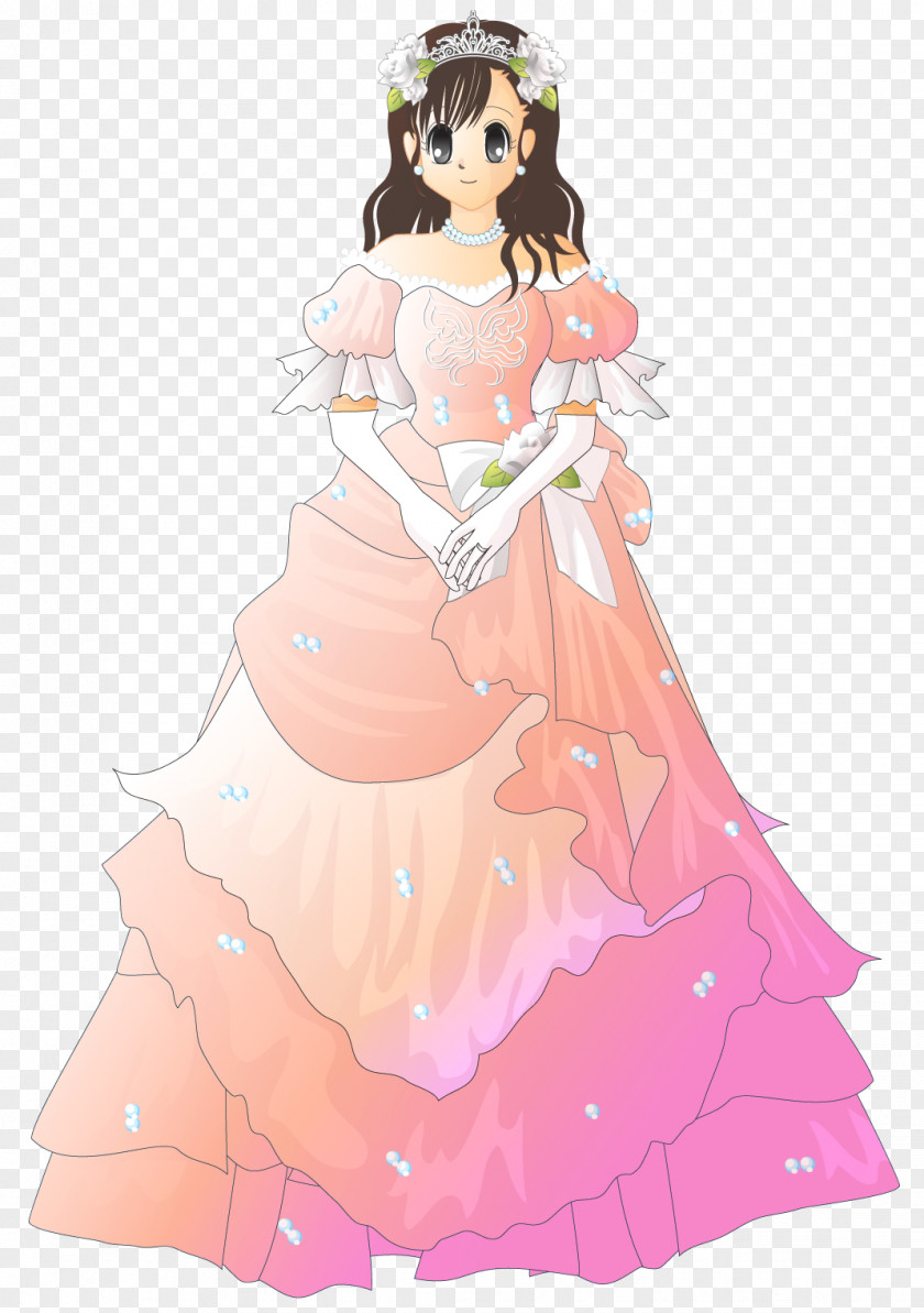 Festival Material Wedding Dress Pink PNG