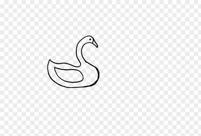 Little Swan Duck White Line Art Clip PNG