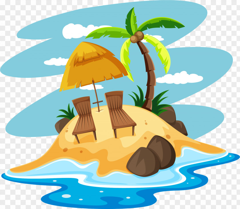 Vector Hand Painted Island Royalty-free Photography Illustration PNG