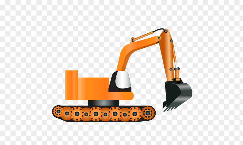 Cartoon Excavator Heavy Equipment Icon PNG