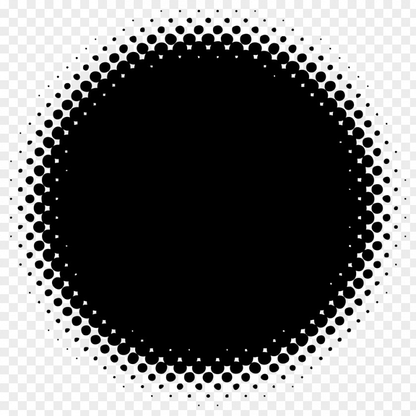 Circle Black And White Halftone Color Gradient PNG