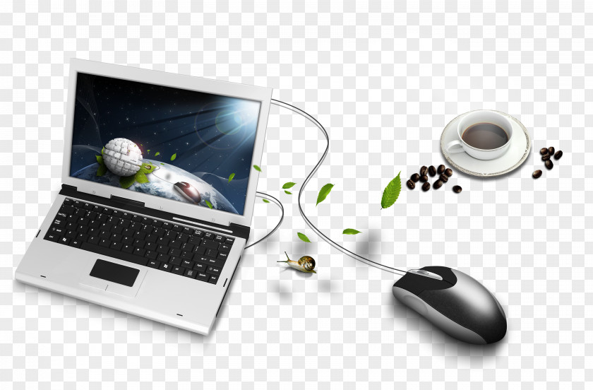 Free Coffee Computer To Pull The Material Mouse Laptop Keyboard Dell Hewlett Packard Enterprise PNG