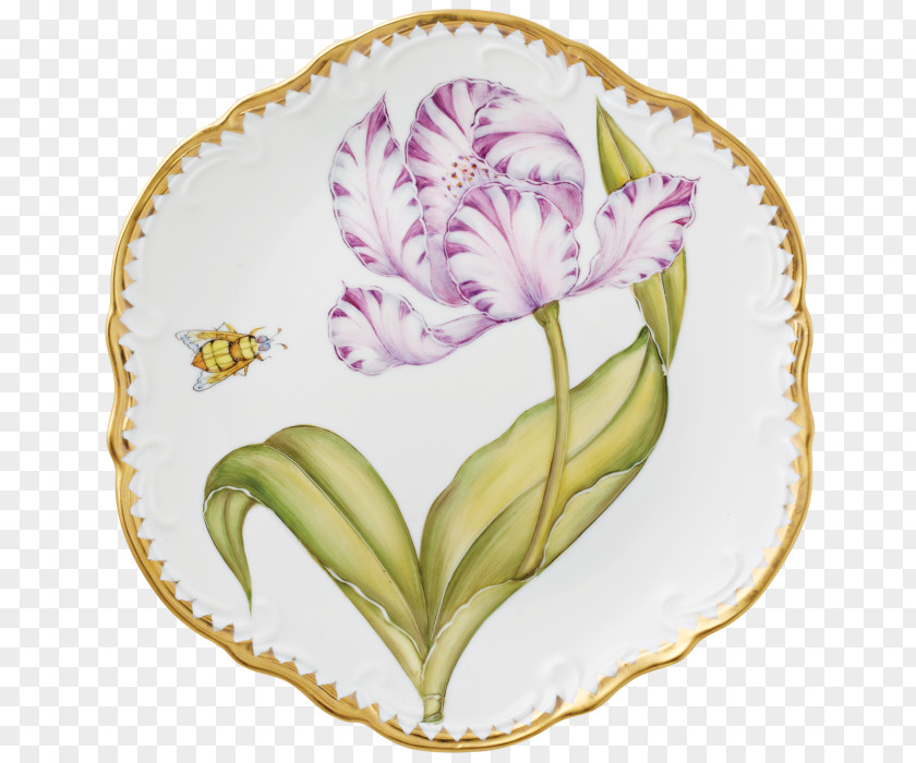 Tulip Material Tableware Plate Platter Porcelain White House PNG