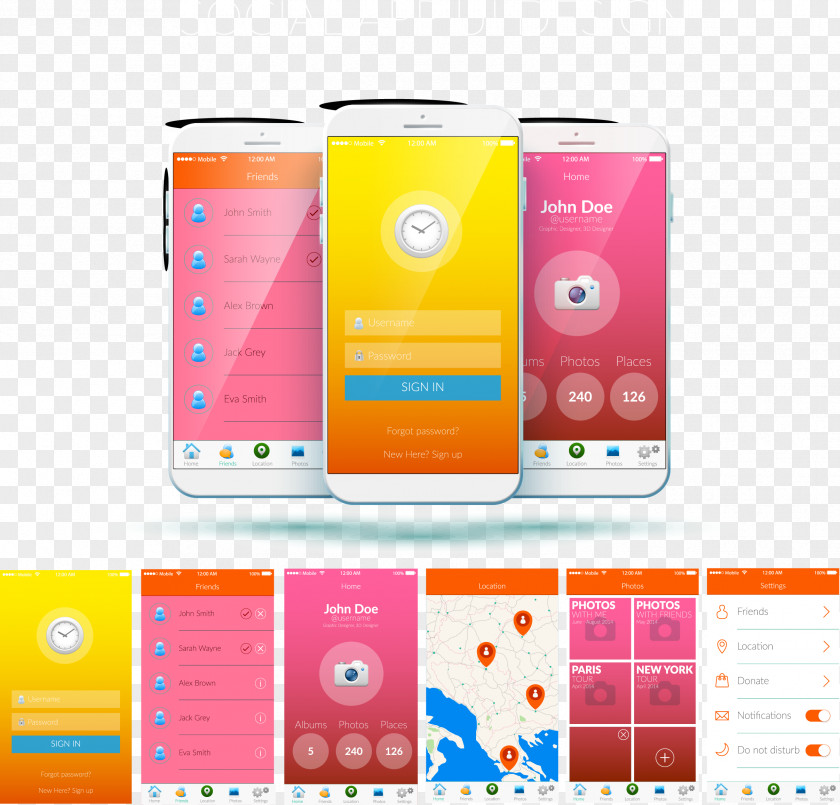 Vector Mobile Phone Forum Feature Smartphone App User Interface PNG