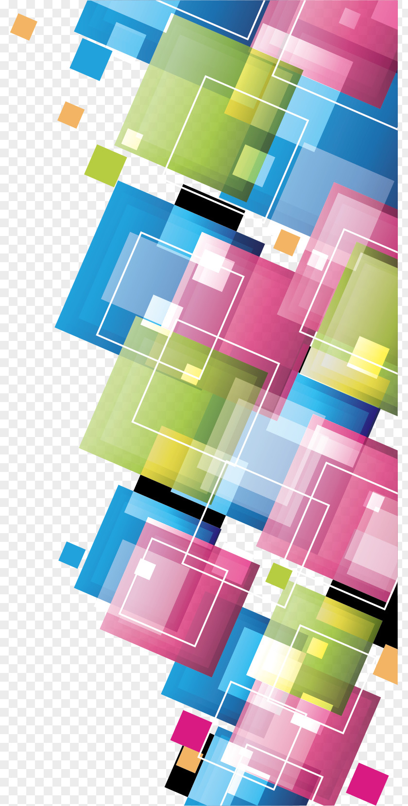 Creative Colorful Squares Template Photography PNG