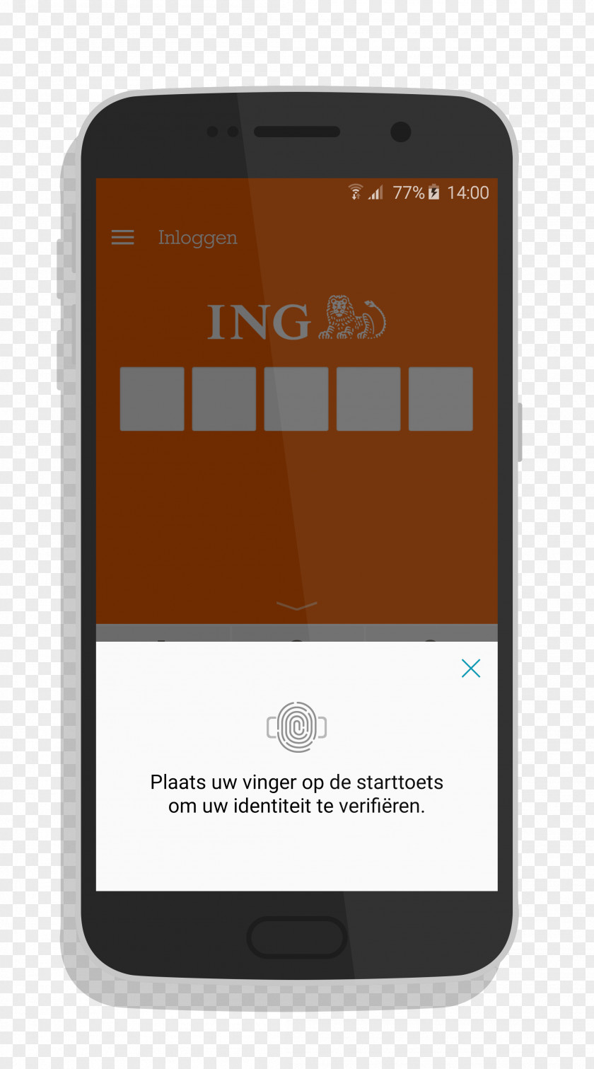 Smartphone Online Banking Login Fingerprint ING Group PNG