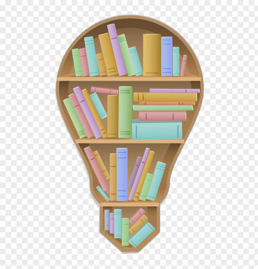 Bulb Shape Bookshelf PNG