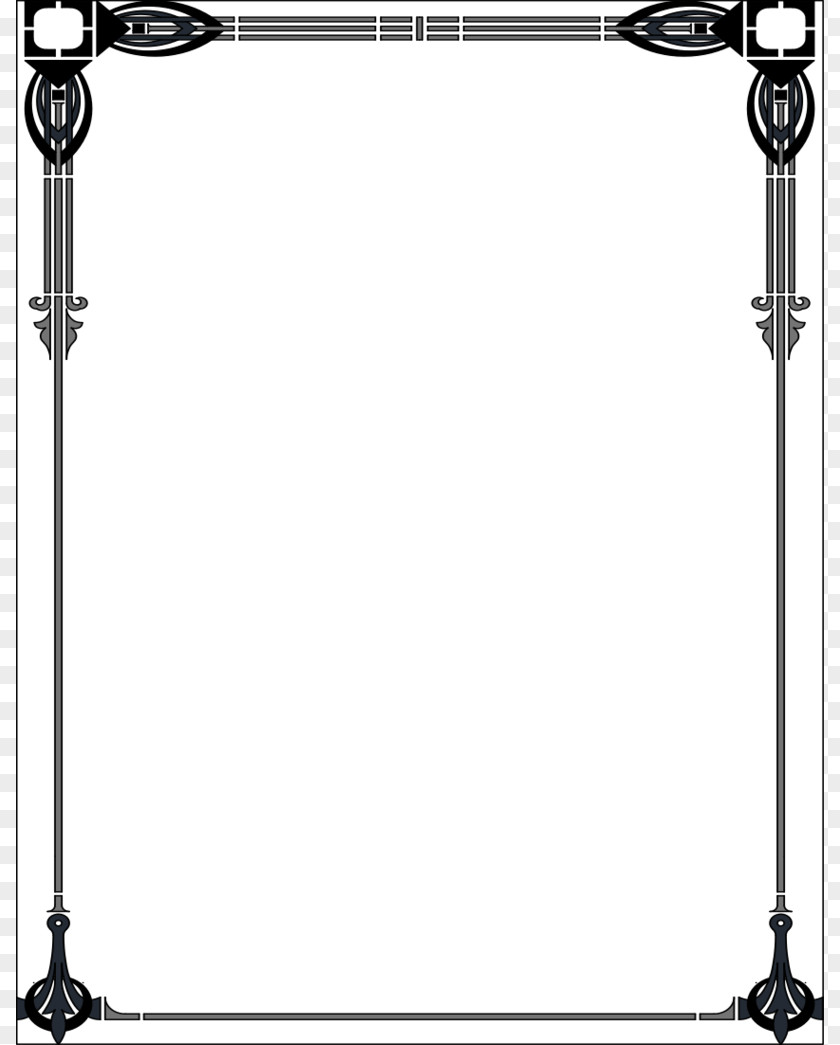 Pen Border Cliparts Art Nouveau Motifs Borders And Frames Deco Clip PNG