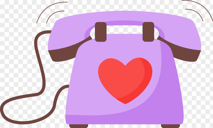 Vector Retro Purple Love Phone PNG