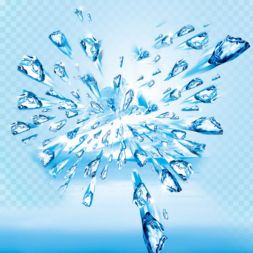 Ice Burst Cube Explosion PNG