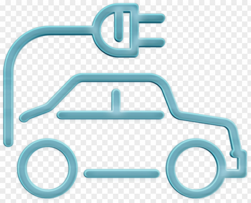 Plug Icon Electric Car Ecology Line Craft PNG