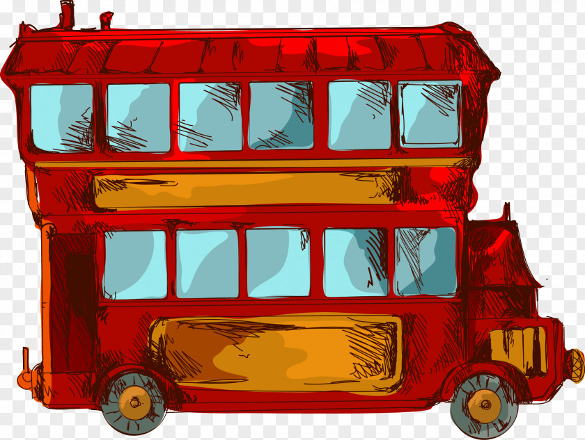 Retro Bus Double-decker Car Coach PNG
