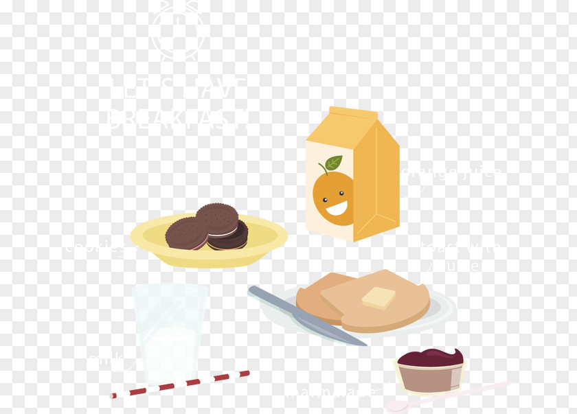 Vector Painted Flat Breakfast Orange Juice Food Euclidean Illustration PNG